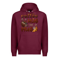 Burgundy coffee is a hug in a mug Premium Hoodie - BarkalooDesign