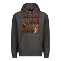 Charcoal Heather coffee is a hug in a mug Premium Hoodie - BarkalooDesign