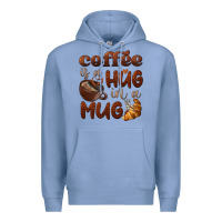 Colony Blue coffee is a hug in a mug Premium Hoodie - BarkalooDesign