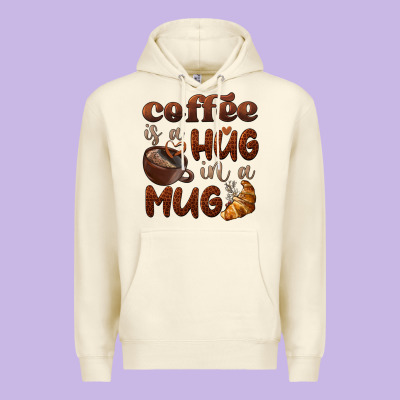 Coffee Is A Hug In A Mug Premium Hoodie Designed By Barkaloodesign
