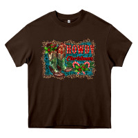 Chocolate Brown howdy christmas boots Heavy Core Tee - RanaPortraitStore
