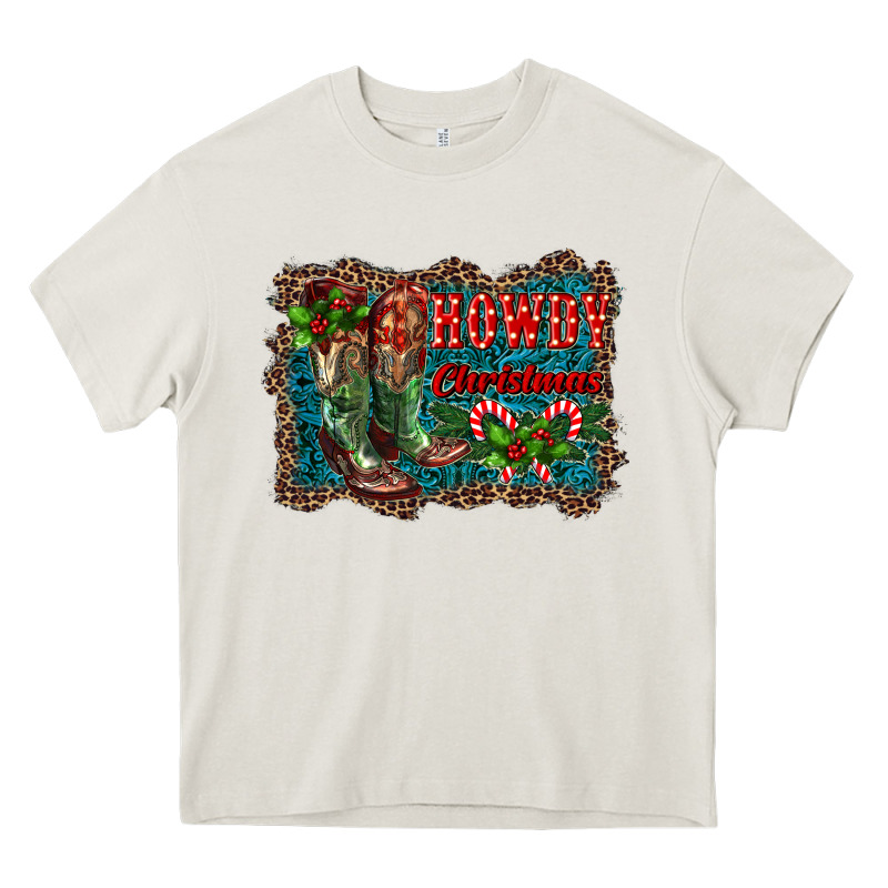 Howdy Christmas Boots Heavy Core Tee by RanaPortraitStore | Teevron