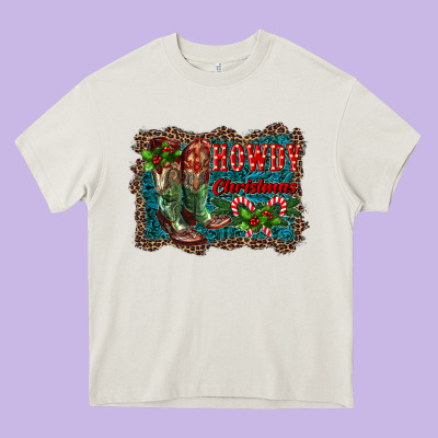 Howdy Christmas Boots Heavy Core Tee Designed By Ranaportraitstore