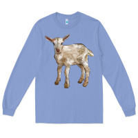 Colony Blue Baby Saanen Goat Long Sleeve Tee - LillyAllenDesigns
