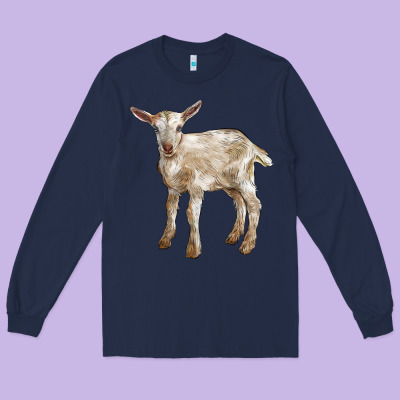 Baby Saanen Goat Long Sleeve Tee Designed By Lillyallendesigns