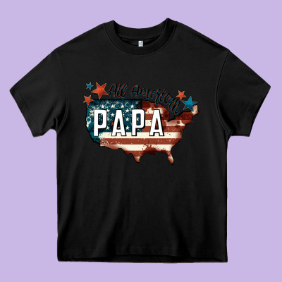 All American Papa Heavy Core Tee Designed By Fadigitalartstudio
