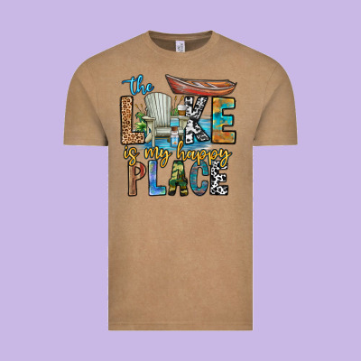 The Lakes My Happy Place Vintage Tee Designed By Cowhidedigitalart