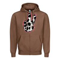 Chestnut Black White Dalmatian Peace Sign Zipper Hoodie - Jasminsmagicworld