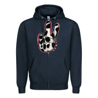 Navy Black White Dalmatian Peace Sign Zipper Hoodie - Jasminsmagicworld