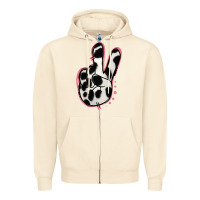 Sandshell Black White Dalmatian Peace Sign Zipper Hoodie - Jasminsmagicworld