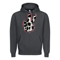Smoke Black White Dalmatian Peace Sign Zipper Hoodie - Jasminsmagicworld