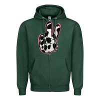 Sports Green Black White Dalmatian Peace Sign Zipper Hoodie - Jasminsmagicworld