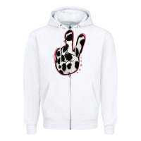 White Black White Dalmatian Peace Sign Zipper Hoodie - Jasminsmagicworld