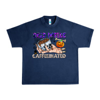 Navy Dead Inside Caffeinated Urban Heavy Tee - CowhideDigitalArt
