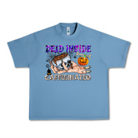 Pebble Blue Dead Inside Caffeinated Urban Heavy Tee - CowhideDigitalArt