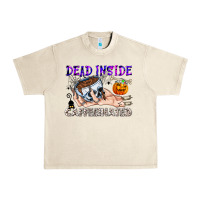 Sandshell Dead Inside Caffeinated Urban Heavy Tee - CowhideDigitalArt