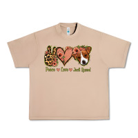 Burro Peace Love Jack Russel Urban Heavy Tee - Jasminsmagicworld