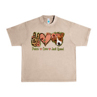 French Oak Peace Love Jack Russel Urban Heavy Tee - Jasminsmagicworld