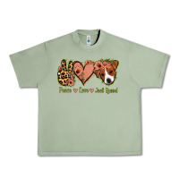 Oil Green Peace Love Jack Russel Urban Heavy Tee - Jasminsmagicworld