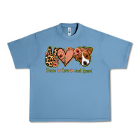Pebble Blue Peace Love Jack Russel Urban Heavy Tee - Jasminsmagicworld