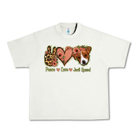 Pistachio Peace Love Jack Russel Urban Heavy Tee - Jasminsmagicworld