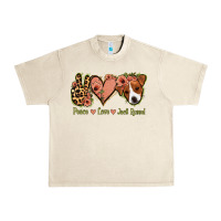 Sandshell Peace Love Jack Russel Urban Heavy Tee - Jasminsmagicworld