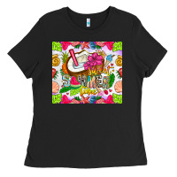 Black summer time Ladies Tee - CowhideDigitalArt
