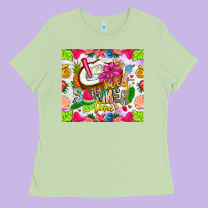 Summer Time Ladies Tee Designed By Cowhidedigitalart