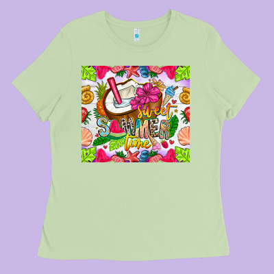 Summer Time Ladies Tee Designed By Cowhidedigitalart