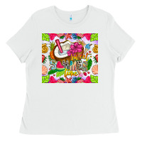 White summer time Ladies Tee - CowhideDigitalArt