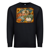 Black pumpkins with sunflowers Premium Sweatshirt - RanaPortraitStore