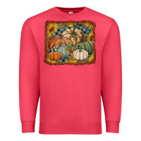 Cardinal pumpkins with sunflowers Premium Sweatshirt - RanaPortraitStore