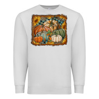 Dove Grey pumpkins with sunflowers Premium Sweatshirt - RanaPortraitStore