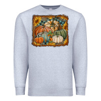 Heather Grey pumpkins with sunflowers Premium Sweatshirt - RanaPortraitStore