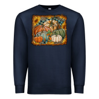 Navy pumpkins with sunflowers Premium Sweatshirt - RanaPortraitStore
