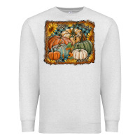 Oatmeal Heather pumpkins with sunflowers Premium Sweatshirt - RanaPortraitStore