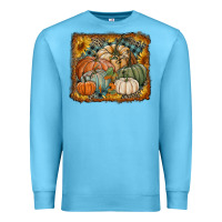 Ocean Blue pumpkins with sunflowers Premium Sweatshirt - RanaPortraitStore