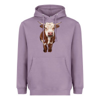 Lavender hereford cow Heavyweight Hoodie - RanaPortraitStore