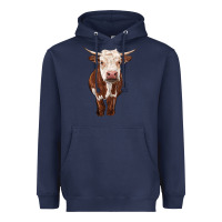 Navy hereford cow Heavyweight Hoodie - RanaPortraitStore