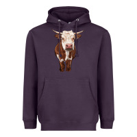 Plum hereford cow Heavyweight Hoodie - RanaPortraitStore