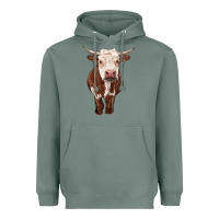 Sage hereford cow Heavyweight Hoodie - RanaPortraitStore