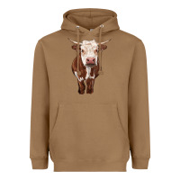 Toasted Coconut hereford cow Heavyweight Hoodie - RanaPortraitStore
