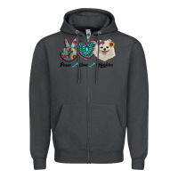 Smoke peace love pomeranian Zipper Hoodie - RanaPortraitStore