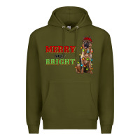 Army Green merry and bright german shepherd Premium Hoodie - RanaPortraitStore