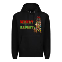 Black merry and bright german shepherd Premium Hoodie - RanaPortraitStore
