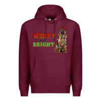 Burgundy merry and bright german shepherd Premium Hoodie - RanaPortraitStore