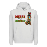 Dove Grey merry and bright german shepherd Premium Hoodie - RanaPortraitStore