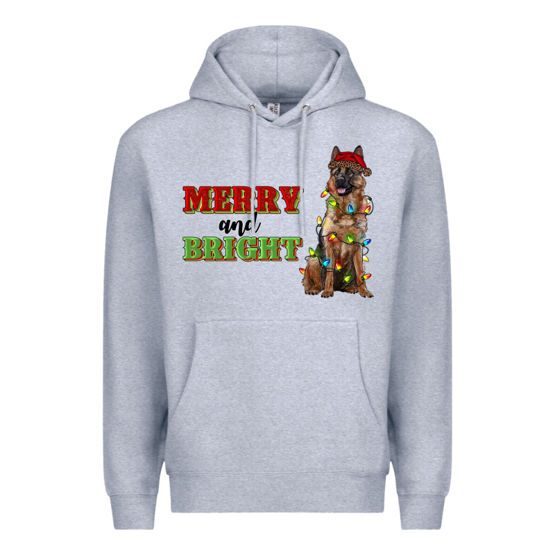 Merry And Bright German Shepherd Premium Hoodie by RanaPortraitStore | Teevron