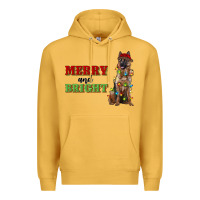 Mustard merry and bright german shepherd Premium Hoodie - RanaPortraitStore