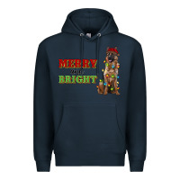 Navy merry and bright german shepherd Premium Hoodie - RanaPortraitStore